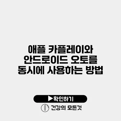 애플 카플레이와 안드로이드 오토를 동시에 사용하는 방법