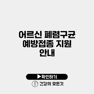 어르신 폐렴구균 예방접종 지원 안내