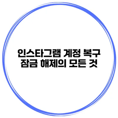인스타그램 계정 복구 잠금 해제의 모든 것