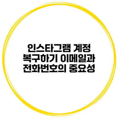 인스타그램 계정 복구하기 이메일과 전화번호의 중요성