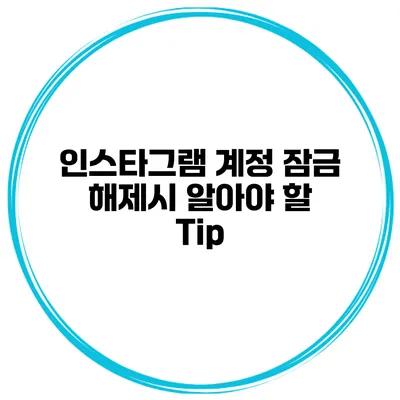 인스타그램 계정 잠금 해제시 알아야 할 Tip
