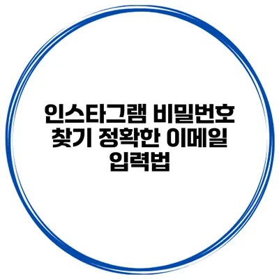 인스타그램 비밀번호 찾기 정확한 이메일 입력법