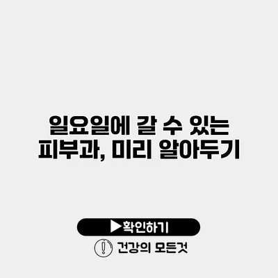 일요일에 갈 수 있는 피부과, 미리 알아두기