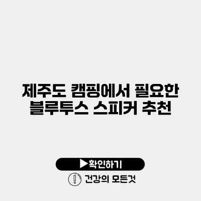 제주도 캠핑에서 필요한 블루투스 스피커 추천