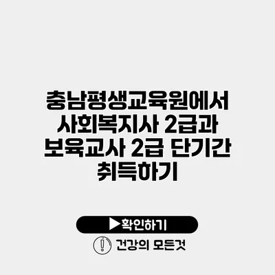 충남평생교육원에서 사회복지사 2급과 보육교사 2급 단기간 취득하기
