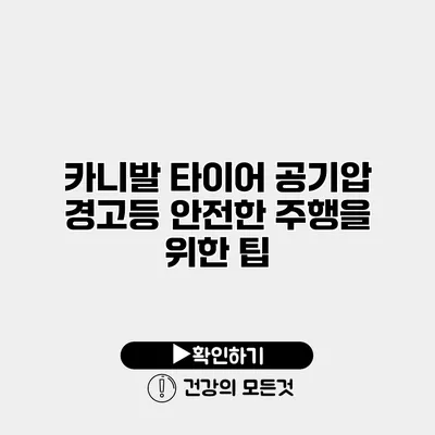 카니발 타이어 공기압 경고등 안전한 주행을 위한 팁