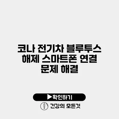 코나 전기차 블루투스 해제 스마트폰 연결 문제 해결