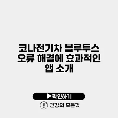 코나전기차 블루투스 오류 해결에 효과적인 앱 소개
