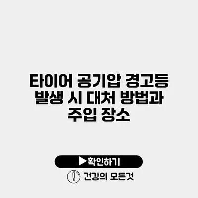 타이어 공기압 경고등 발생 시 대처 방법과 주입 장소