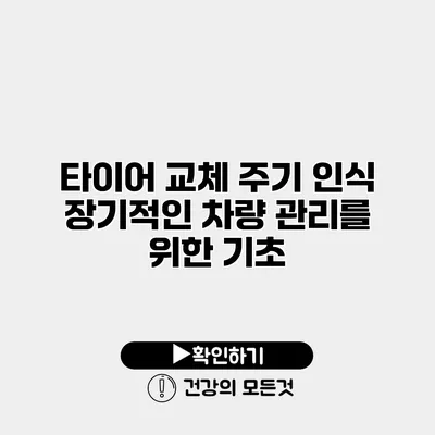 타이어 교체 주기 인식 장기적인 차량 관리를 위한 기초