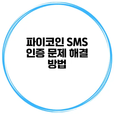 파이코인 SMS 인증 문제 해결 방법