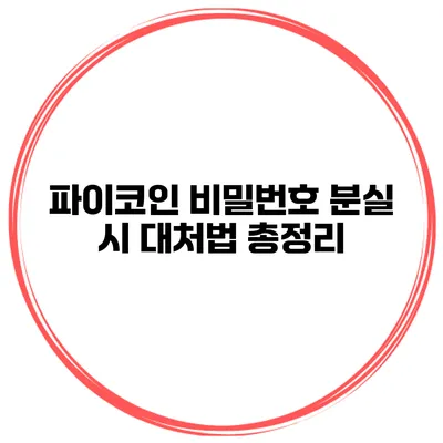 파이코인 비밀번호 분실 시 대처법 총정리