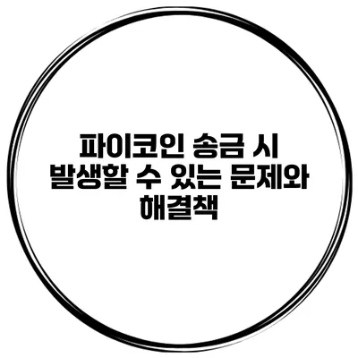 파이코인 송금 시 발생할 수 있는 문제와 해결책