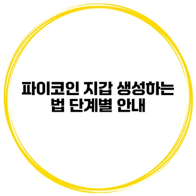 파이코인 지갑 생성하는 법 단계별 안내