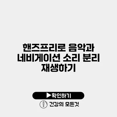 핸즈프리로 음악과 네비게이션 소리 분리 재생하기