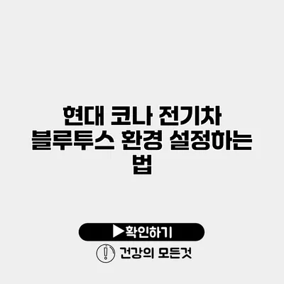 현대 코나 전기차 블루투스 환경 설정하는 법