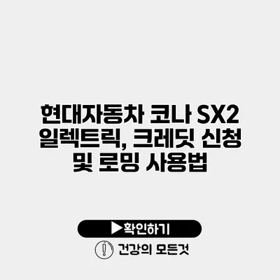 현대자동차 코나 SX2 일렉트릭, 크레딧 신청 및 로밍 사용법